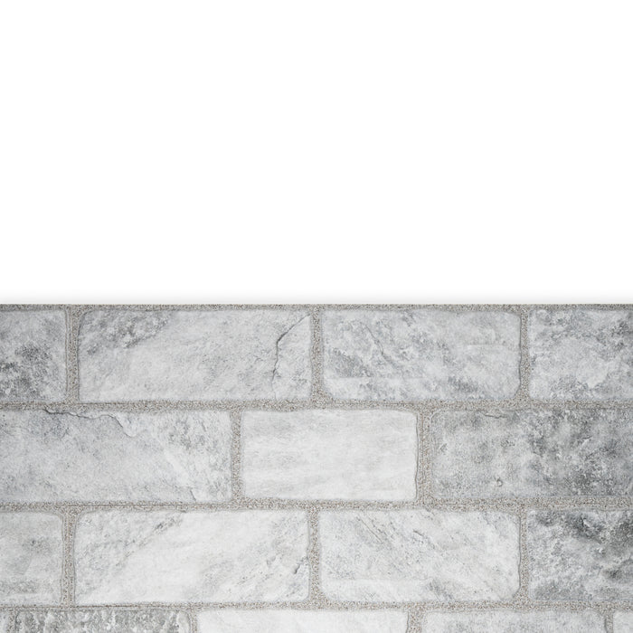 An example of a section of Cavo Porcelain Cladding. The colour is a darkish grey with a marbled effect.