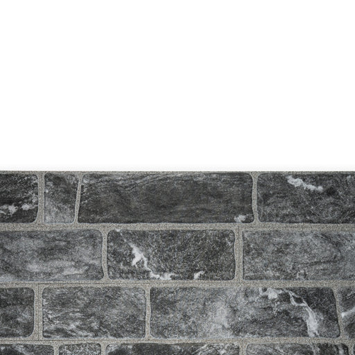 An example of a section of Monviso porcelain cladding. The colour is dark grey and the texture is marbled.