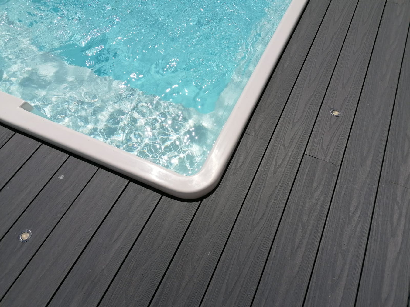 Composite decking for pools