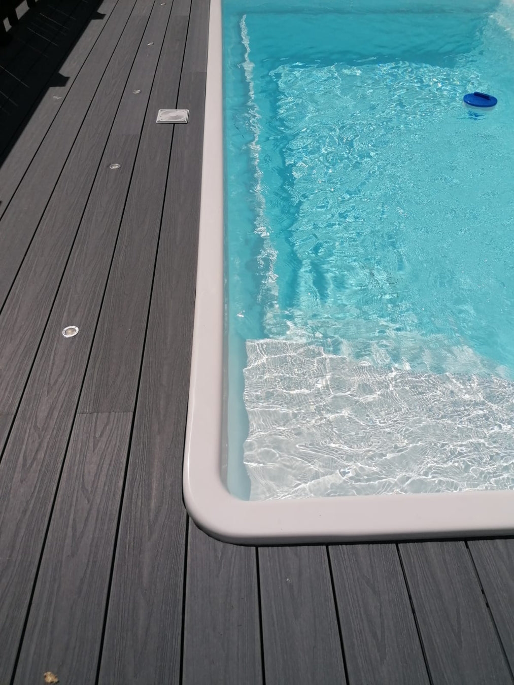 Composite decking for pools