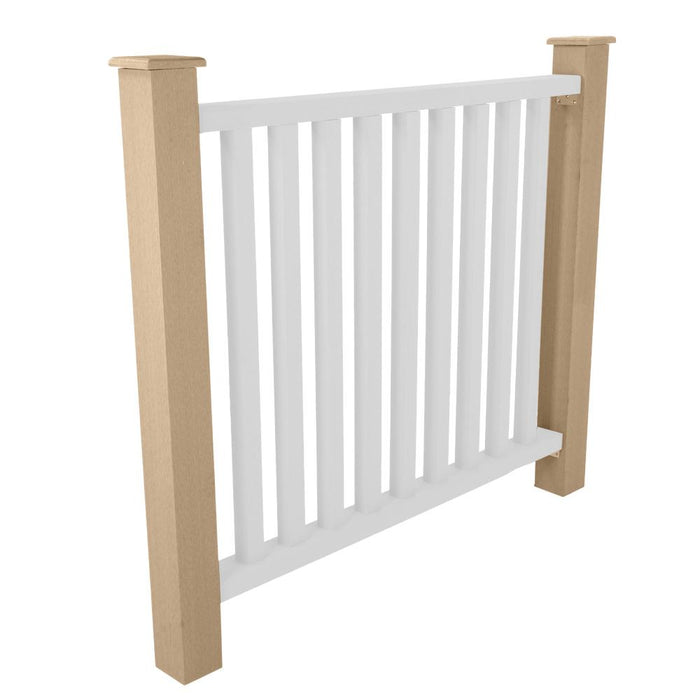 Composite balustrade post, teak