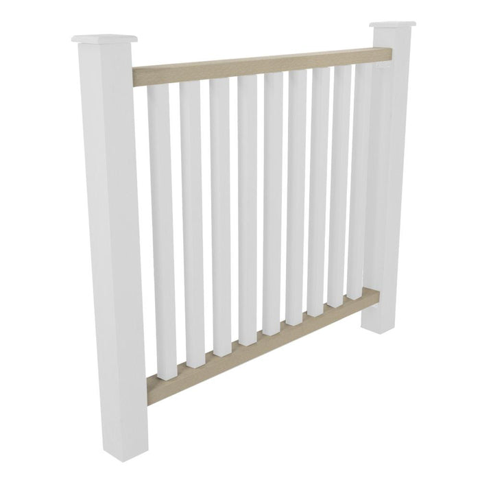 Composite balustrade rails, antique