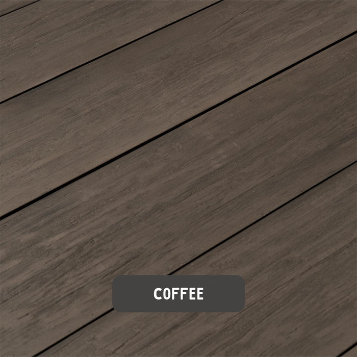 coffee coloured rustic decking board