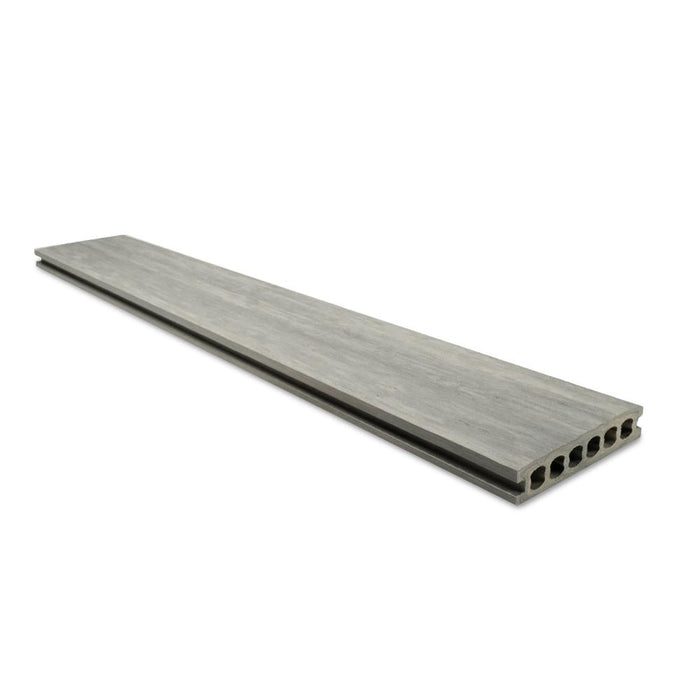 Composite rustic decking, light grey