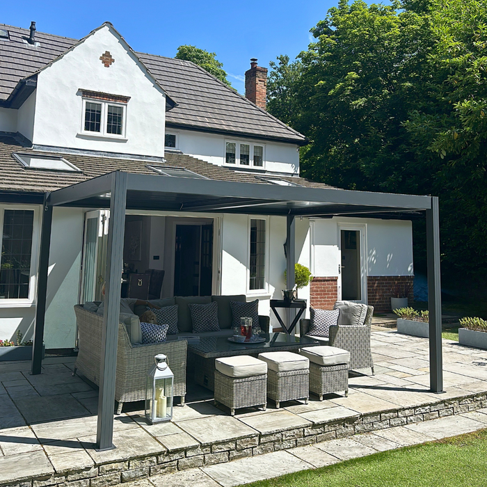 Aluminium Garden Pergola - 4m x 3m - Anthracite