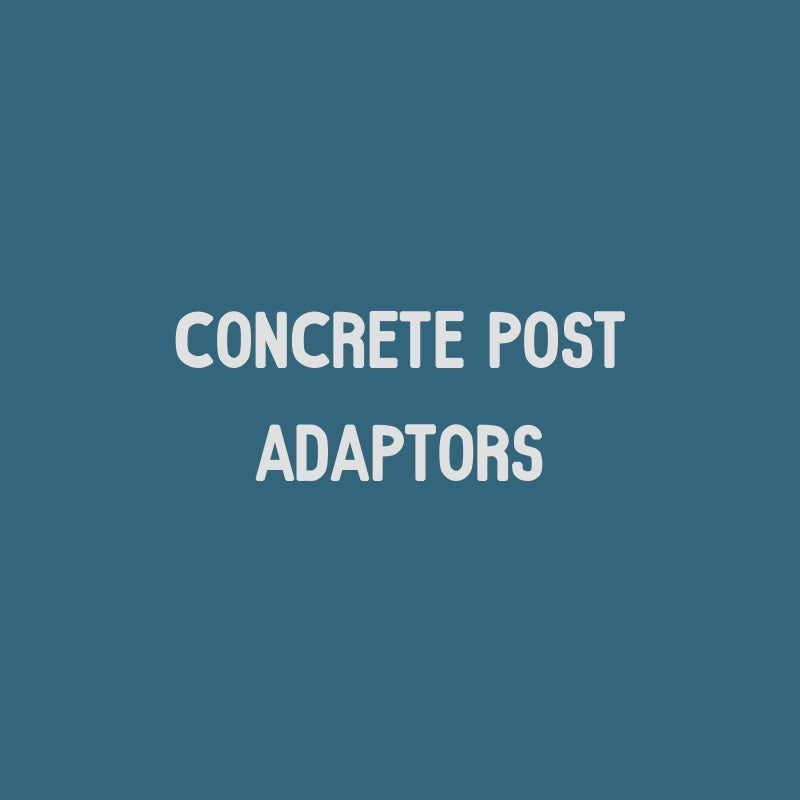 Text 'CONCRETE POST ADAPTORS' on a blue background using brand colours for Select Living Group
