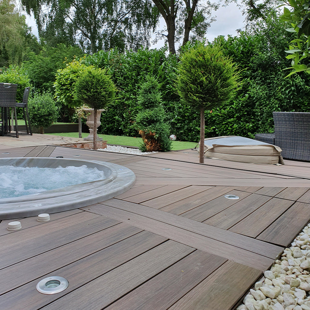 Composite decking for hot tub