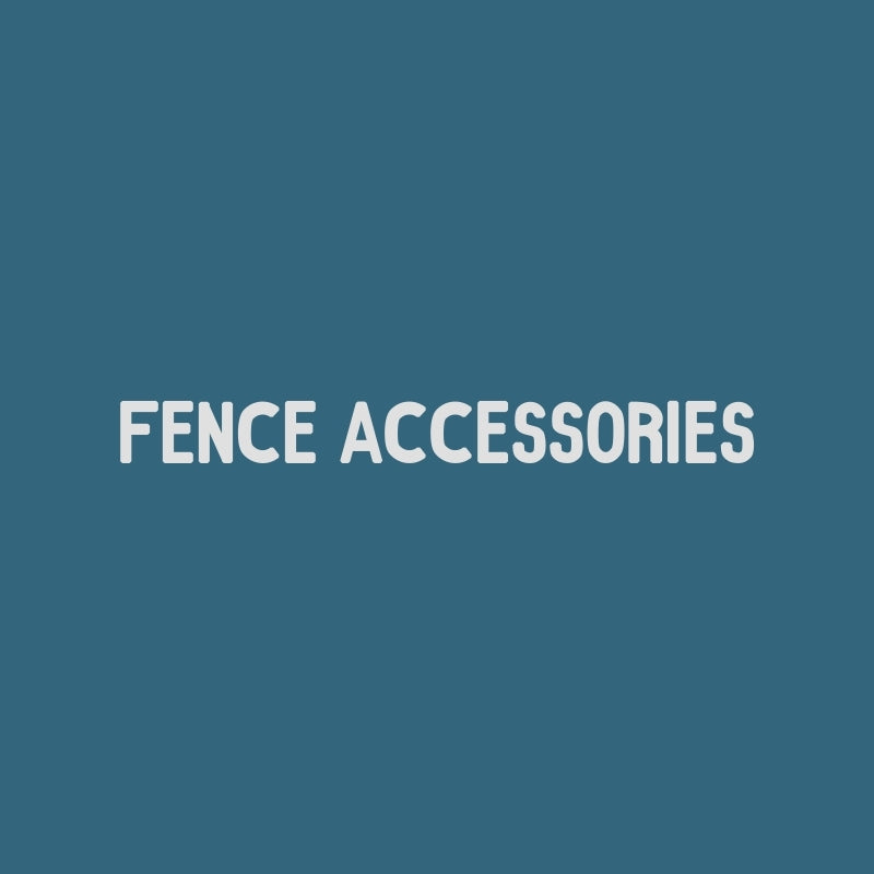 Text 'FENCE ACCESSORIES' on a blue background using brand colours for Select Living Group.