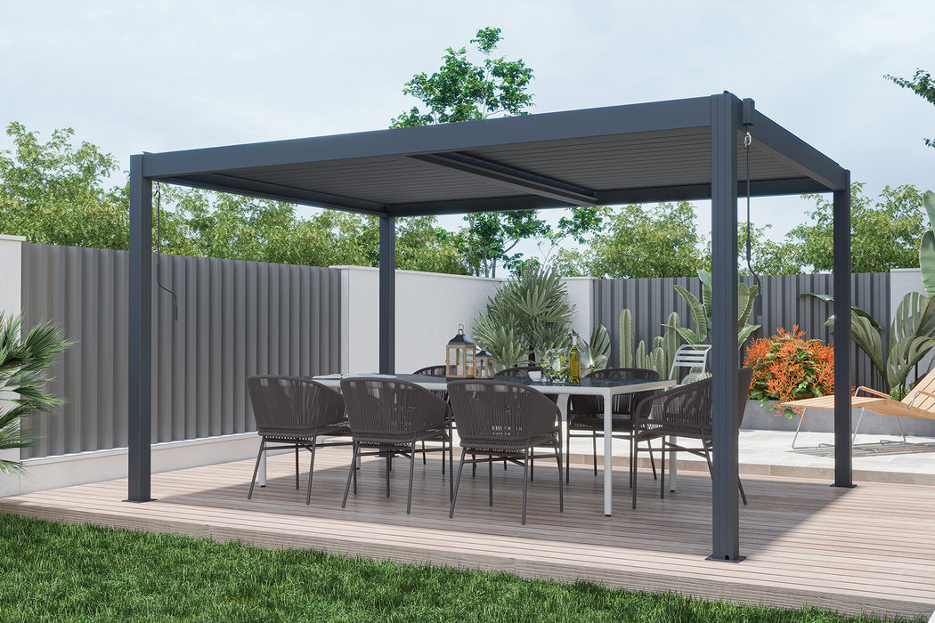 Aluminium Garden Pergola - 4m x 3m - Anthracite