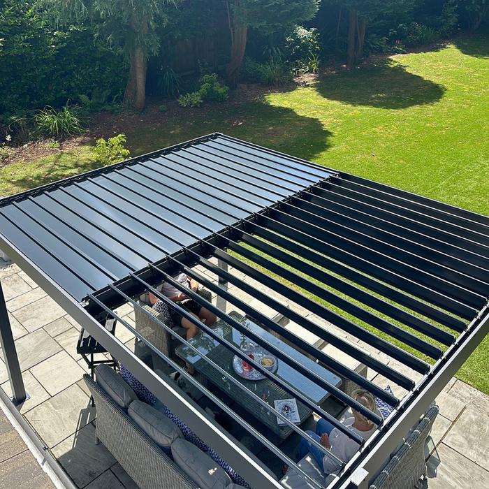 Aluminium Garden Pergola - 4m x 3m - Anthracite