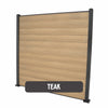 Select Living Group composite fencing full product shot, Teak Flat fence panel with Aluminium posts, height 1.8m
