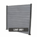 Select Living Group composite fencing full product shot, Light Grey Slatted fence panel with Aluminium posts, height 1.8m