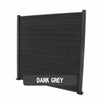 Select Living Group composite fencing full product shot, Dark Grey Slatted fence panel with Aluminium posts, height 1.8m