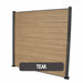 Select Living Group composite fencing full product shot, Teak Slatted fence panel with Aluminium posts, height 1.8m