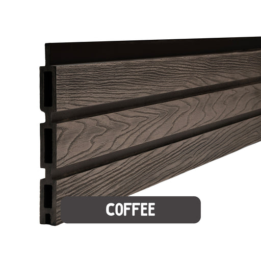 Select Living Group composite fencing singular board product shot, Coffee Slatted board