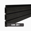 Select Living Group composite fencing singular board product shot, Dark Grey Slatted board