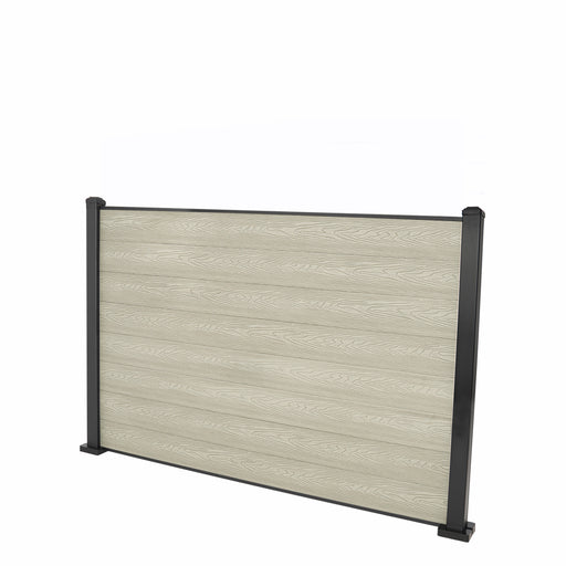 Select Living Group composite fencing full product shot, Antique Flat fence panel with Aluminium posts, height 1.2m