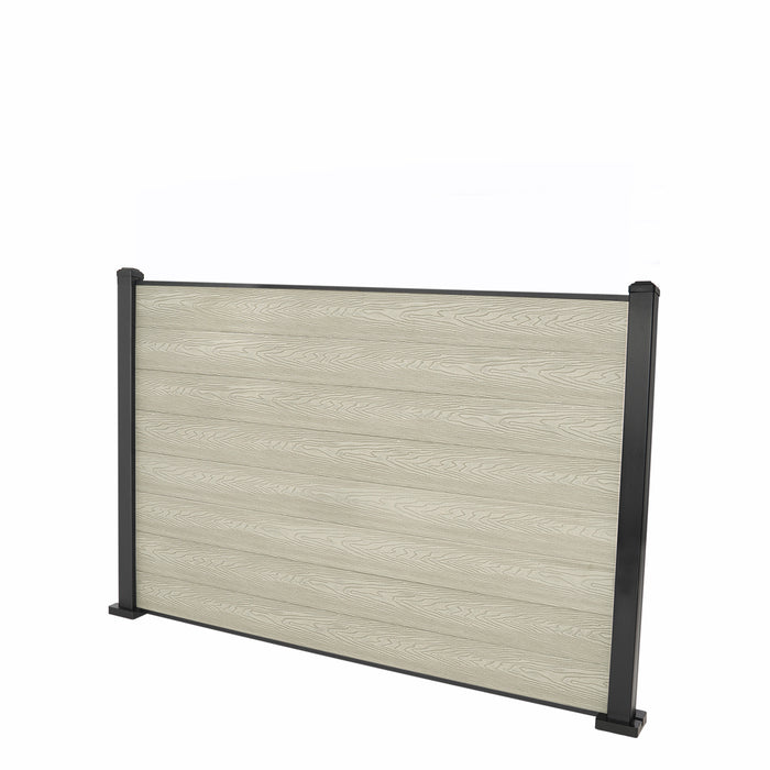 Select Living Group composite fencing full product shot, Antique Flat fence panel with Aluminium posts, height 1.2m