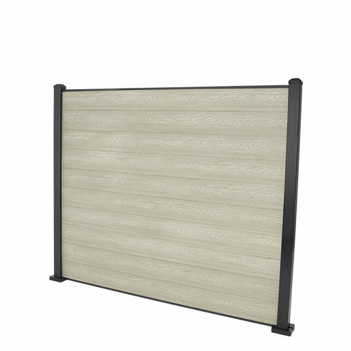 Select Living Group composite fencing full product shot, Antique Flat fence panel with Aluminium posts, height 1.5m