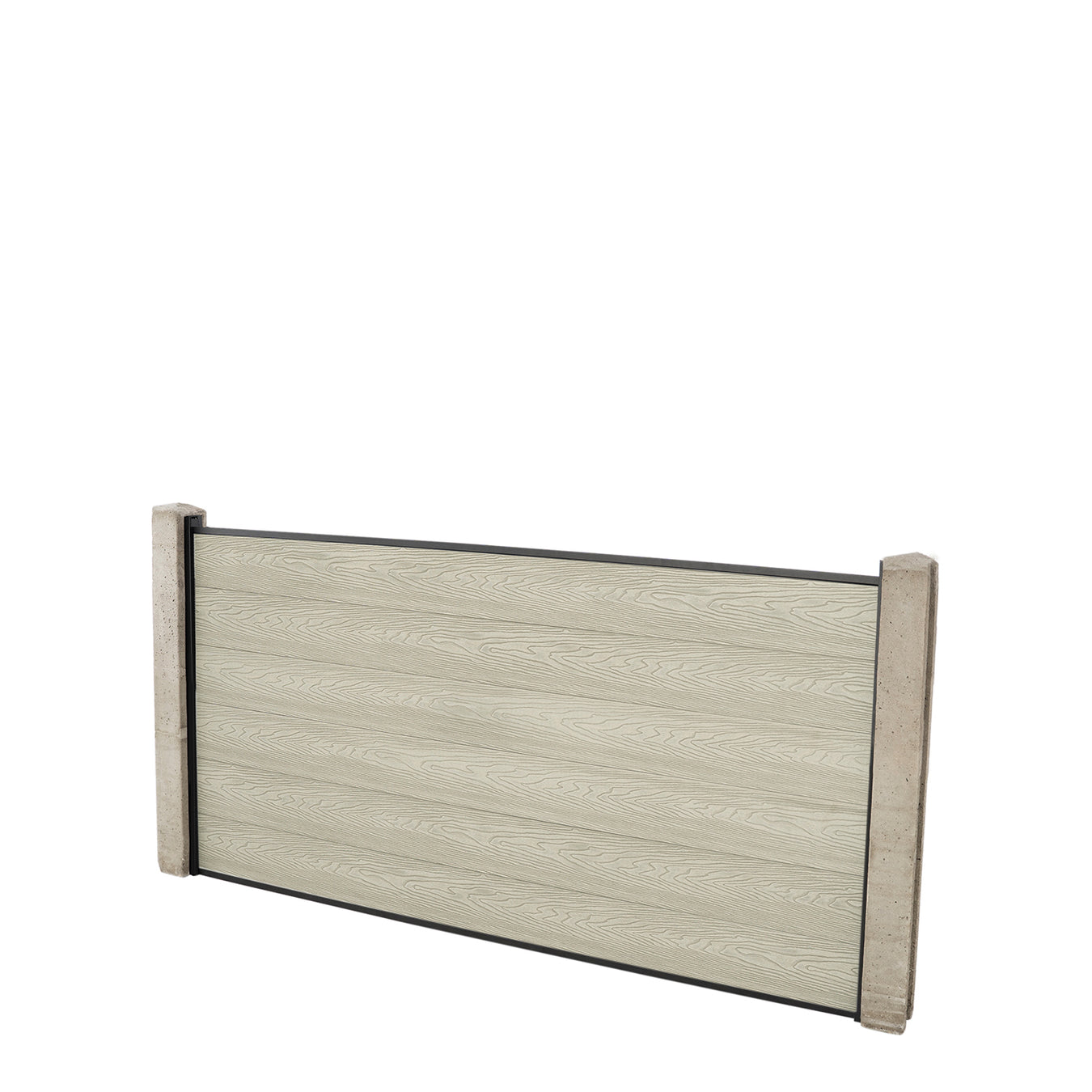 Select Living Group composite fencing full product shot, Antique Flat fence panel with Concrete posts, height 0.9m