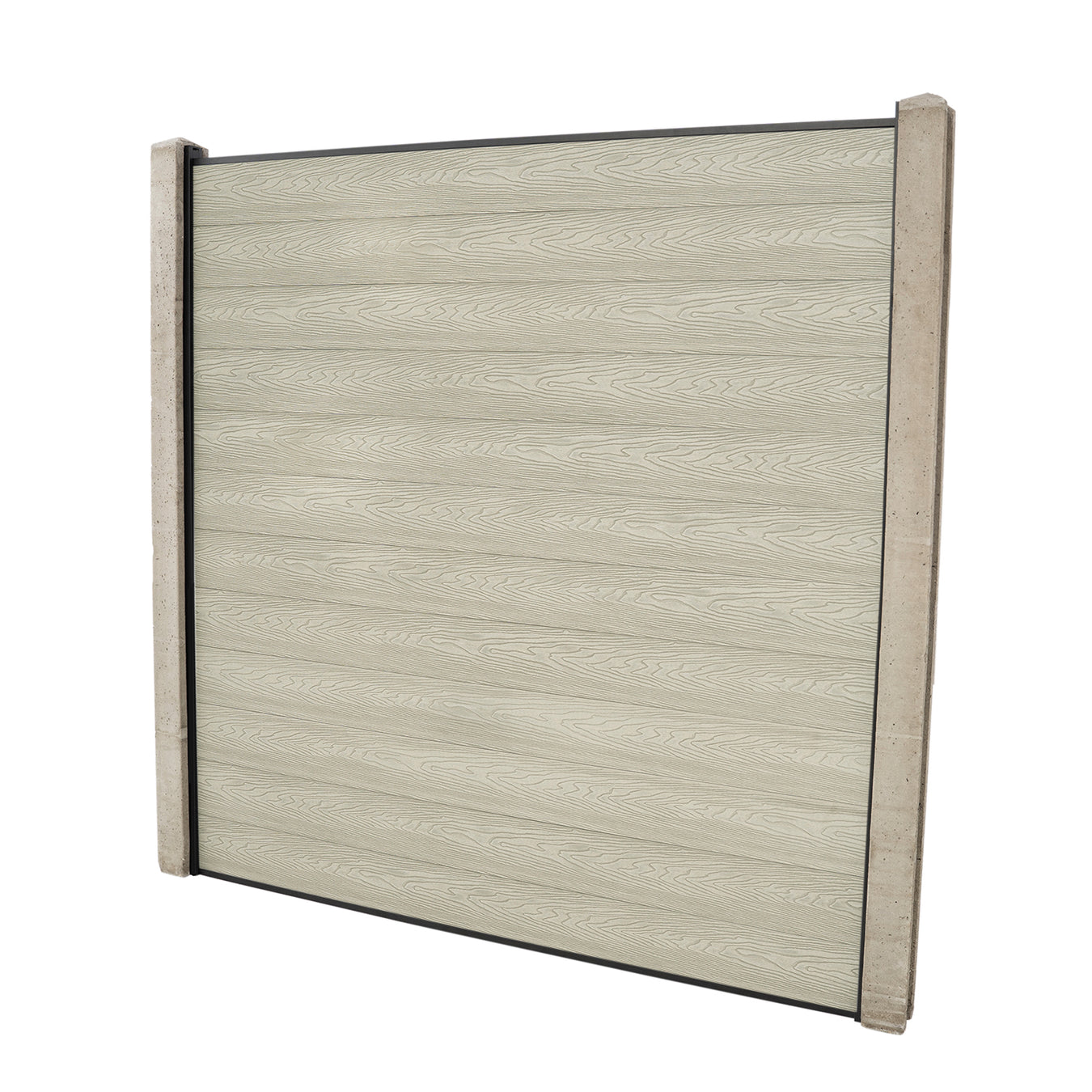 Select Living Group composite fencing full product shot, Antique Flat fence panel with Concrete posts, height 1.8m
