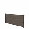 Select Living Group composite fencing full product shot, Coffee Flat fence panel with Aluminium posts, height 0.9m
