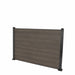 Select Living Group composite fencing full product shot, Coffee Flat fence panel with Aluminium posts, height 1.2m