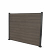 Select Living Group composite fencing full product shot, Coffee Flat fence panel with Aluminium posts, height 1.5m