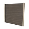 Select Living Group composite fencing full product shot, Coffee Flat fence panel with Concrete posts, height 1.8m