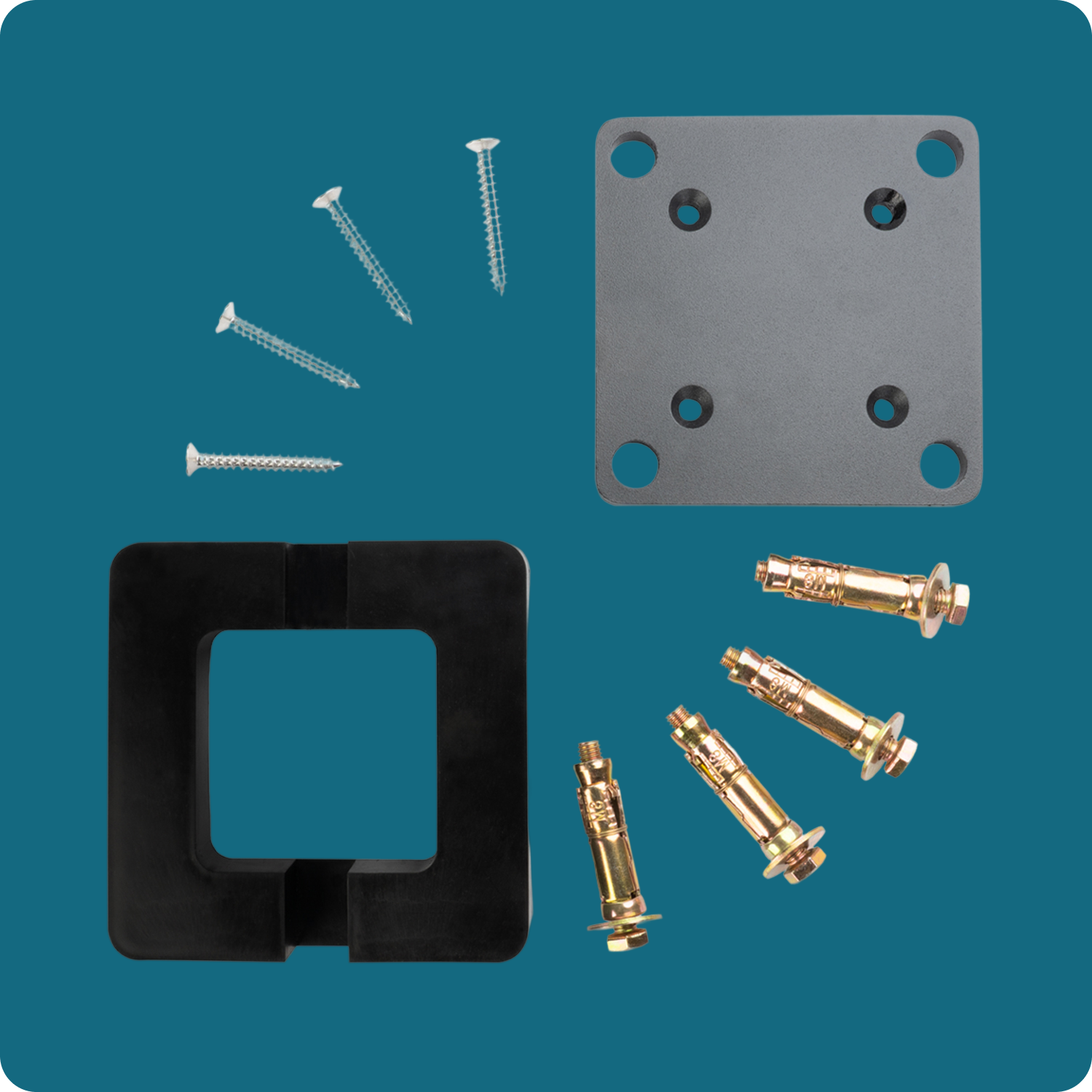 Select Living Group composite fencing accessory aluminium base fixing kit for standard posts product shot