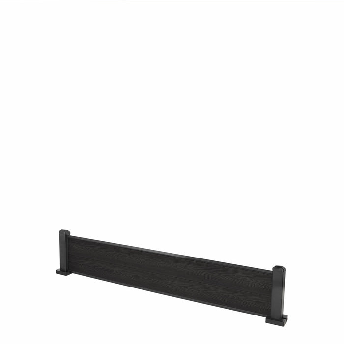 Select Living Group composite fencing full product shot, Dark Grey Flat fence panel with Aluminium posts, height 0.3m