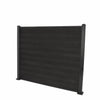 Select Living Group composite fencing full product shot, Dark Grey Flat fence panel with Aluminium posts, height 1.5m