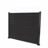Select Living Group composite fencing full product shot, Dark Grey Flat fence panel with Aluminium posts, height 1.5m