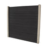 Select Living Group composite fencing full product shot, Dark Grey Flat fence panel with Concrete posts, height 1.8m