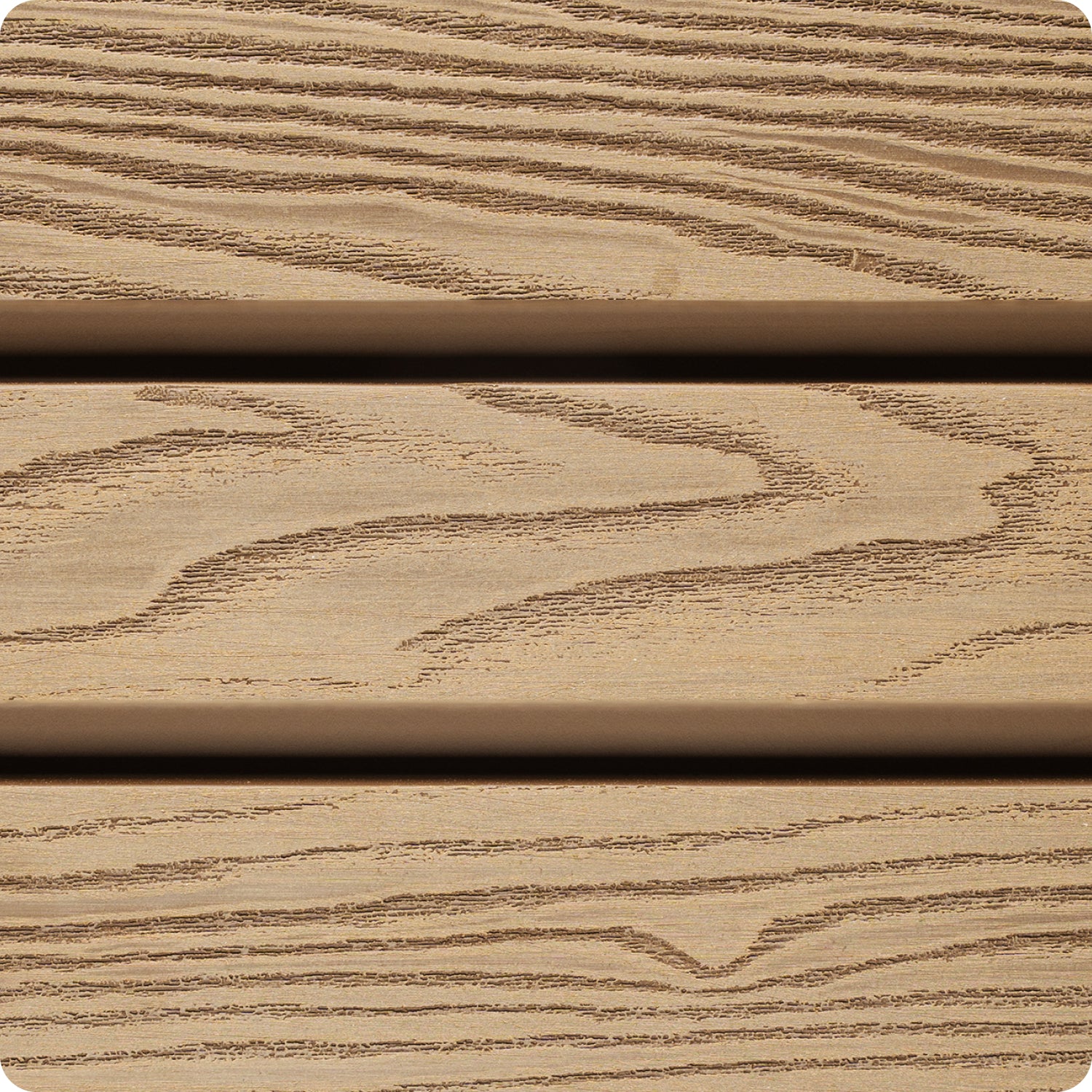 Select Living Group composite fencing texture close up product shot, Teak Slatted fence panel 