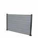 Select Living Group composite fencing full product shot, Light Grey Flat fence panel with Aluminium posts, height 1.2m