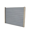 Select Living Group composite fencing full product shot, Light Grey Flat fence panel with Concrete posts, height 1.5m