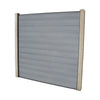 Select Living Group composite fencing full product shot, Light Grey Flat fence panel with Concrete posts, height 1.8m