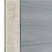 Select Living Group composite fencing angled close up product shot, Light Grey Flat fence panel with Concrete posts
