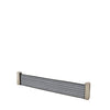 Select Living Group composite fencing full product shot, Light Grey Slatted fence panel with Concrete posts, height 0.3m