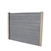 Select Living Group composite fencing full product shot, Light Grey Slatted fence panel with Concrete posts, height 1.5m