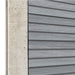 Select Living Group composite fencing angled close up product shot, Light Grey Slatted fence panel with Concrete posts