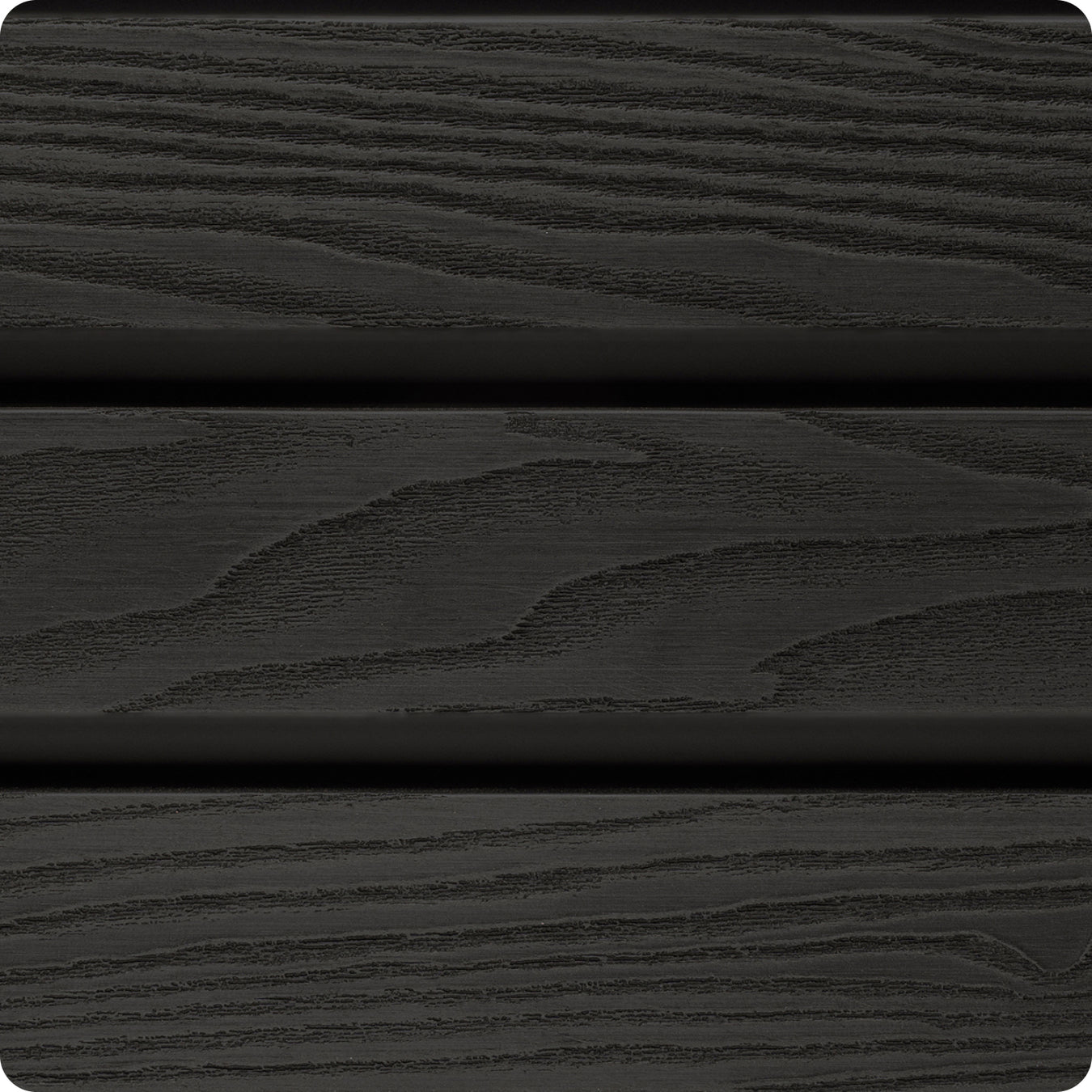 Select Living Group composite fencing texture close up product shot, Dark Grey Slatted fence panel