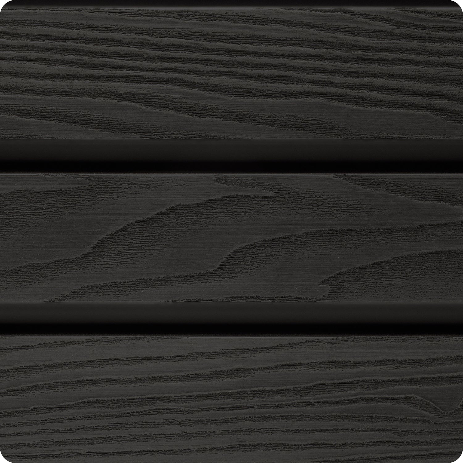 Select Living Group composite fencing texture close up product shot, Dark Grey Slatted fence panel