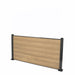 Select Living Group composite fencing full product shot, Teak Flat fence panel with Aluminium posts, height 0.9m