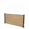 Select Living Group composite fencing full product shot, Teak Flat fence panel with Aluminium posts, height 0.9m