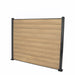 Select Living Group composite fencing full product shot, Teak Flat fence panel with Aluminium posts, height 1.5m