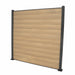 Select Living Group composite fencing full product shot, Teak Flat fence panel with Aluminium posts, height 1.8m