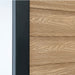 Select Living Group composite fencing angled close up product shot, Teak Flat fence panel with Aluminium posts