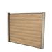 Select Living Group composite fencing full product shot, Teak Flat fence panel with Concrete posts, height 1.5m